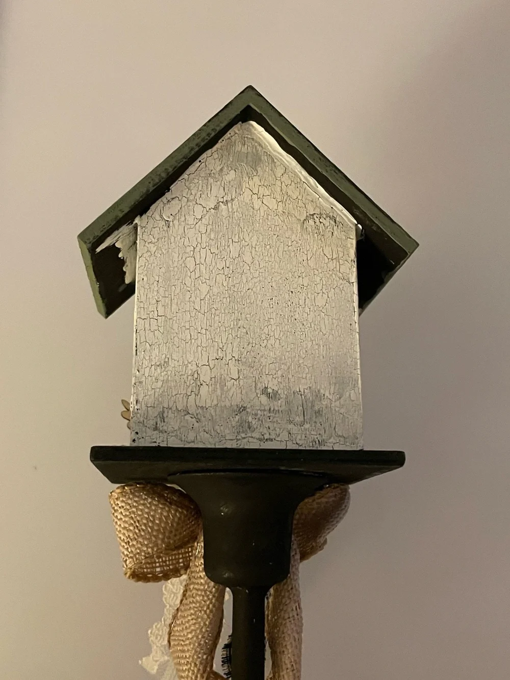 Decorative Birdhouse Tabletop Accent in Green and White
